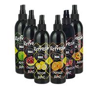 Air Freshener Max Refresh Super Strength Fragrance - 6x250ml Atomizer Spray | Apple/Cherry/Lemon/Orange/Peach & Papaya/Watermelon Fragrances - Each spray lasts for longer than you’d ever imagine