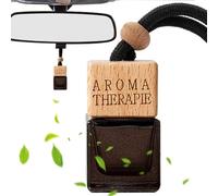 Air Freshener Pendant - 8ml Refillable Glass Bottle, Empty Perfume Diffuser, Hanging Fragrance Vessel | Oil Container Wood Cap String For Bedroom Car Home Office Closet Wardrobe Deodorizer