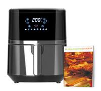 HOMCOM 4.5L Air Fryer, 8-in-1 Digital Air Fryer Oven with Rapid Air Circulation, Temp Control & Timer, Non-stick Basket, Oil-Free Cook, 1500W, Black