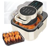Air Fryer,5-In-1 Visible Air Fryer,8 Preset Menus,9l Large Capacity Power Off Memory With Holographic Touch Screen 0-24 Hours Appointment for Roast,Bake,Dehydrate,Crisp