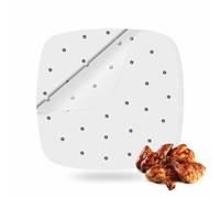 Air Fryer 50pc Liners Hot Disposable Square Non Stick Airfryer Sheets for Microwave Oven Frying Pan Baking Roasting and Cooking Oil Proof Food Parchment Paper Greaseproof Liner (50, 20CM)