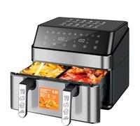 Air Fryer, 9L Dual Basket with DualZone Technology, Independent Nonstick Drawers, Sync & Match Cooking, 10 One-Touch Presets, Digital Touchscreen for Family Meals