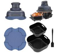 Air Fryer Accessories for Ninja Crispi Glass Air Fryer FN101GY, Reusable Silicone Liners and Heat-Resistant Mats Trivet for 4 QT & 6 Cups Container FN101ST/FN101SG/FN101CGY, Oil Brush Included