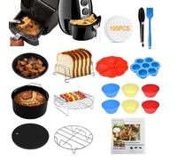 Air Fryer Accessories Set, 8 Inch 13pcs Air Fryer Accessories, Includes Pizza Pan//Clips/Bread Rack/Silicone Mat/Oil Brush, Etc,for Cosori Princess Innsky Gowise Philips and All 4.7l,5.5l,6.2l Fryers