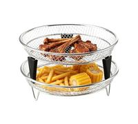 Air Fryer Accessories | Stackable Tray, Basket for Air Fryer Oven 4-6.5 L, 2 Pieces | For Grilling, Baking, Roasting, Dehydrating, Meal Preparation, Home, Kitchen, Bar, Apartments
