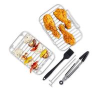 Air Fryer Accessories Stainless Steel Roasting Racks Skewer Basting Brush Tongs