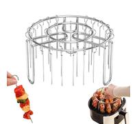 Air Fryer Barbecue Grill Vertical Barbecue Kebab,48 Skewers Grills,Vertical Kebab Grill Rack for Air Fryers, Ideal for Grilling Skewers, Meat, and Veggies Indoors-A