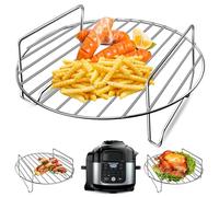 Air Fryer Basket for Ninja Foodi FD302 FD401 OS101 OS301 FD305CO OS401, Replacement 9.2''*9.2'' Stainless Steel Air Fryer Accessories Roasting Steamer Grill Racks, Dishwasher Safe