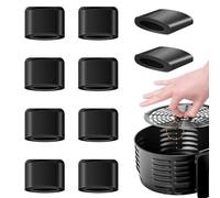 Air Fryer Basket Rubber Feet - 10pcs Heat Resistant Silicone Bumpers, Grill Plate Rubber Bumpers, Non-Scratch Anti Slip Tabs for Tray Grill Pan, Protective Pads Tips, Replacement Appliance Parts