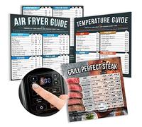 Air Fryer Cheat Sheet Cooking Times Chart Magnet Accessories for Refrigerator + Airfryer Baking & Grilling Cook Books and Kitchen Magnetic Fridge Food Temperature Guide for Quick Reference
