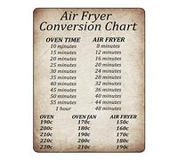 Air Fryer Conversion Chart Sticker, 8 x 6 inch Air Fryer Cooking Times Chart Sticker, Self-adhesive Cooking Time Temp Oven Sticker,Kitchen Unit Conversion Chart,Air Fryer Accessories