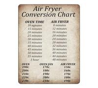 Air Fryer Conversion Chart Sticker Self Adhesive Oven Time Temperature Quick Reference Guide Air Fryer Accessories 8 x 6 Inch 1 Pack Waterproof Kitchen Cooking Conversion Sticker