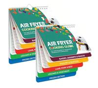 Air Fryer Cookbook, Air Fryer Cheat Sheet Magnets Cooking Guide Booklet, Air Fryer Cooking Guide, Air Fryer Oven Cooking Pot Food Cooking Times & Temperature Chart Guide for Beginners(2)