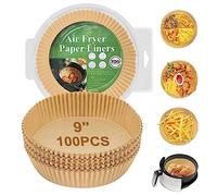 Air Fryer Disposable Paper Liner, 100PCS 9 Inch Large Airfryer Liners Round, Parchment Paper for Air Fryer Non-stick Oil-proof Water-proof, Paper liners for air fryer, Steamer, Baking, Microwave Etc