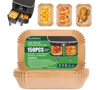 Air Fryer Disposable Paper Liners for Ninja Dual Airfryer Accessories, Non-Stick Parchment Rectangular for Baking, Oil Proof, Water Proof, for Microwave Oven (150PCS, 8.6in x 5.5in）