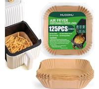 Air Fryer Disposable Paper Liners Square, Non-Stick Parchment, AirFryer Accessories for Baking Microwave Oven Frying Pan, Oil Proof, Water Proof (125PCS, 8inch)