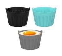 Air Fryer Egg Mould, 3 Silicone Ramekins For Air Fryer, Reusable Silicone Egg Poachers, Egg Poaching Cups Silicone Egg Cooker, Mould Poached Egg Cup Household Kitchen Gadget