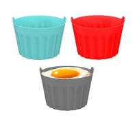 Air Fryer Egg Mould, 3 Silicone Ramekins For Air Fryer, Reusable Silicone Egg Poachers, Egg Poaching Cups Silicone Egg Cooker, Mould Poached Egg Cup Household Kitchen Gadget