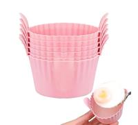 Air Fryer Egg Mould, 6 Pieces Utensil with Smooth , Reusable and Non-Stick - Silicone Cupcake Mould - for Sweet Mousse Cupcake and Sandwich with Eggs for Breakfast Sewn