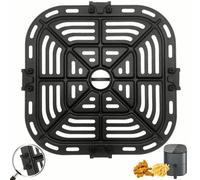Air Fryer Grill Pan for COSORI Air Fryer Pro LE 5 QT, Non-Stick 8.23’’*8.23’’Square Air Fryer Rack Replacement Parts Accessories Grill Plate Crisper Plate Tray with Rubber Bumpers, Dishwasher Safe
