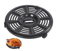 Air Fryer Grill Pan for Ninja Air Fryers, 8.2 IN Premium Round Air Fryer Accessories Tray Grill Plate Crisper Plate Replacement Parts with Rubber Bumpers for Ninja Foodi, Non-Stick, Dishwasher Safe