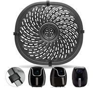Air Fryer Grill Pan for Power XL Vortex 7QT Air Fryers, Oval Nonstick Air Fryer Replacement Parts Accessories Rack Tray Basket Crisper Grill Plate with Rubber Bumpers, Dishwasher Safe