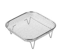 Air Fryer Grill Rack - 20x20cm Air Fryer Racks | Stainless Steel Square Stackable Food Grade Dehydrator Tray | Oven Microwave Steamer Baking Racks for Kitchen Cooking