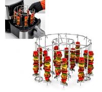 Air Fryer Kebab Skewer Rack, BBQ Grill Rack with 24 Skewers