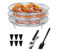 Air Fryer Layer: Grill Accessories, Air Fryer Baskets | Air Fryer Accessories Set, Skewer for Grid, Stainless Steel Clips, Oil Brush, r