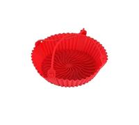 Air fryer liner, 7.9 inch air fryer silicone mat, high temperature resistant, foldable, easy to clean cake baking pan(red)