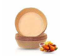Air Fryer Liner Round Liners Disposable Sheets Non Stick Heat Resistant 230 Degrees Fryer Basket Oil Proof Suitable For Baking Camping Barbecue Roasting Frying Cooking Streaming 16cm Diaxh4.5cm (50pk)
