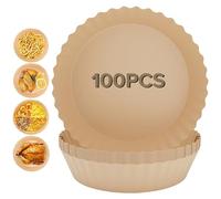 Air Fryer Liners 100 Pcs- Non-Stick 6.3 Inch Airfryer Liners Parchment Paper Disposable Oil & Water Proof Round Air Fryer Accessories for Baking, Roasting & Cooking