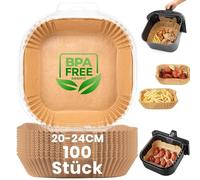Air Fryer Liners, 100-Sheet Greaseproof Baking Paper - Compatible with Ninja/Tower/Philips, Heat-Resistant & Non-Stick for Airfryers & Ovens