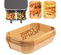 Air Fryer Liners, 100PCS Air Fryer Disposable Paper Liners, Ninja Air Fryer Liners, Disposable Airfryer Parchment Paper Liners, Apply to Ninja Dual AF400UK AF300UK and Other Dual Zone Fryers