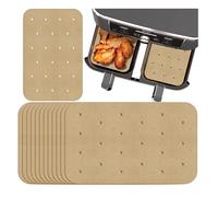 Air Fryer Liners,150 PCS Air Fryer Paper Liners Non-Stick Greaseproof Paper Rectangle Airfryer Liners Unbleached Perforated Parchment Papers for Baking Oven