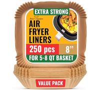 Air Fryer Liners 250 Pcs, 8" Square Greaseproof Paper, Disposable