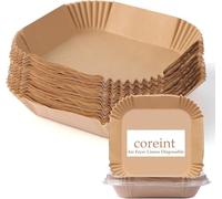 Air Fryer Liners -Airfryer Liners Square Primium Quality 55PCS Unbleached Greaseproof Compatible with COSORI, Ninja, Tower,Tefal, Russell Hobbs Fryers Non-Stick Baking Paper Fryer Accessories 6.5Inch