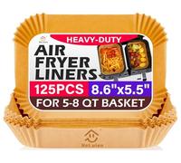 Air Fryer Liners Disposable,8.6x 5.5 In Paper for Ninja 5-8 QT Basket | Rectangle Non-Stick Disposable Parchment Paper Liner for Ninja Dual Airfryer Baking Food Grade Ninja Air fryer Accessories