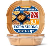 Air Fryer Liners Disposable for 3qt / 4qt / 5qt, 200PCS 6.3 Inch Square Parchment Paper, Food Grade Non-Stick Airfryer Basket Liner Sheets Accessories for 3-5 Qt Cosori Ninja Gourmia Dash