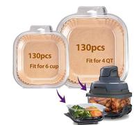 Air Fryer Liners Disposable for Ninja Crispi, 260 PCS Ninja Crispi Air Fryer Accessories for Ninja Crispy Glass Container, Ninja Crispi Accessories for 4 QT & 6 Cup Ninja Crispy Air Fryer