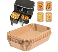 Air Fryer Liners, Disposable Non-Stick Baking Paper, Round/Square/Rectangle, UK (Rectangle - 21x13x4.5 x 100)