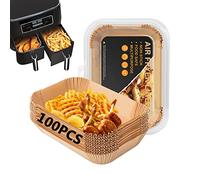 Air Fryer Liners for Keplin 9L Dual Zone Air Fryer, Air Fryer Disposable Paper Liners for Ninja Dual Air Fryer, Parchment Paper Liners Oil-Proof, Water-Proof, Fit Ninja AF300UK, AF400UK, DZ400UK