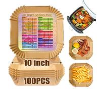 Air Fryer Liners for Ninja 4.7L, Ninja 6.2L Airfryer Liners Disposable 10 Inch Large Air Fryer Parchment Paper Liners for Philips 6.2L, Air Fryer Disposable Paper Liners Oil-Proof Waterproof