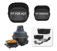 Air Fryer Liners for Ninja Crispi FN101UKGY, 2PCS Ninja Crispi Air Fryer Basket Reusable, Big Liner for 3.8L & Small Liner for & 1.4L, Ninja Crispi Airfryer Accessories