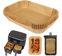 Air Fryer Liners for Ninja Dual Zone, 120 Pcs Parchment Paper Trays Liner, Oilproof & Heat Resistant Basket Liners Compatible with Ninja AF300UK AF400UK SL400UK AF500UK & Other Dual Air Fryers