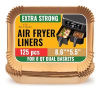 Air Fryer Liners for Ninja Foodi Dual - 125Pcs Disposable Parchment Paper for Ninja DZ201 DZ401, Instant Pot Vortex Plus, PowerXL Vortex - Non-Stick and Oil Proof for Easy Cleanup by Baker's Signature