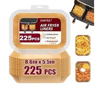 Air Fryer Liners for Ninja Foodi Dual Zone AF300UK / AF400UK / DZ400UK / Double Stack XL SL400UK, 225PCS Air Fryer Parchment Paper Liners Fit Keplin 9L Dual Zone Air Fryer