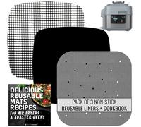Air Fryer Liners Reusable for Ninja Speedi 6 qt 12-in-1, Dash 10 Liter, PowerXL 7 qt, Ultrean 4.5qt, XL Accessories with Cooking Recipes, Non Disposable Replacement for Parchment Paper by INFRAOVENS