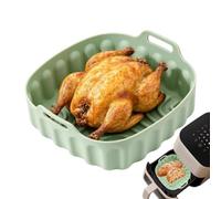 Air Fryer Liners Reusable Square Non-Stick Reusable Tray with Divider | Air Fryer Baking Mat for Home Apartment Breakfast Family Gatherings Friends Parties