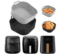 Air Fryer Liners Silicone, 2 PCS Air Fryer Liners for Philips NA229 4.2 L/ HD9255 4.1L, Silicone Air Fryer Liner for Russell Hobbs 4L 4.3L and Other Air Fryer 4L-5L